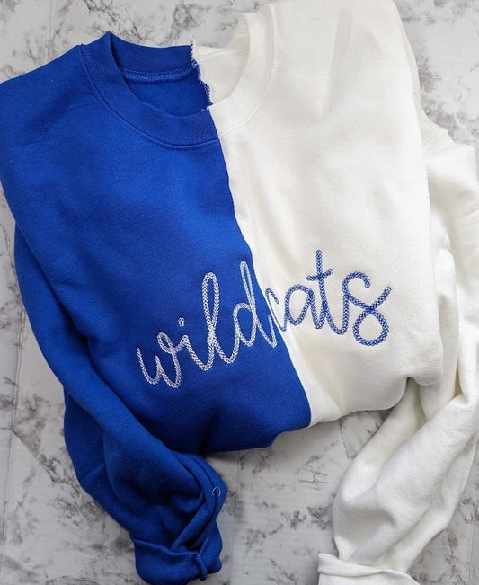 2 Color Sweatshirt - Single Cursive Word - Adult -