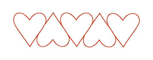 Heart Line Bean Stitch - Embroidery File