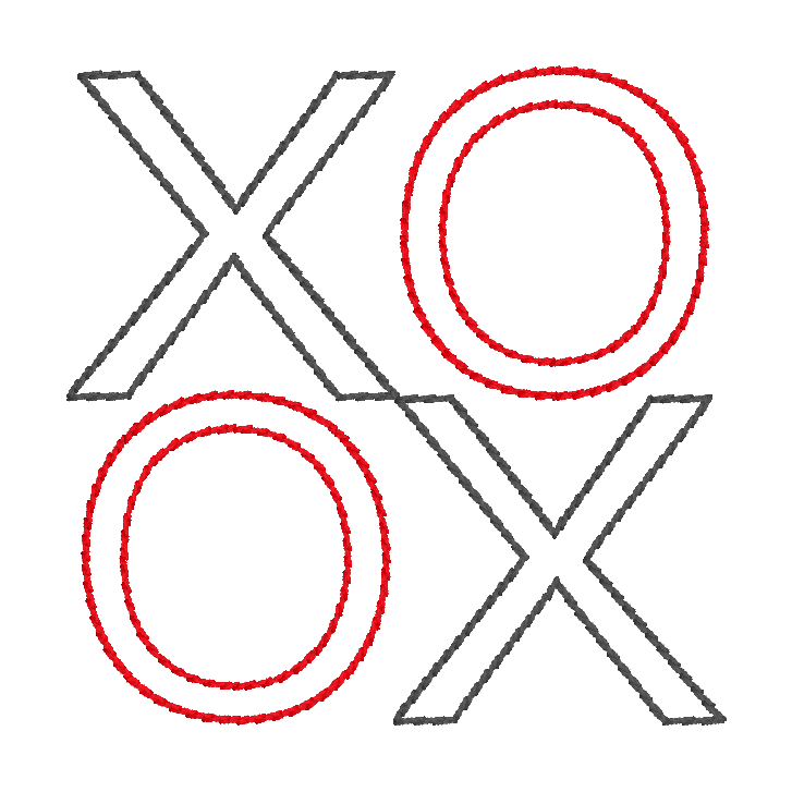 XOXO 3 inch Bean Stitch - Embroidery File