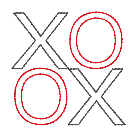 XOXO 3 inch Bean Stitch - Embroidery File