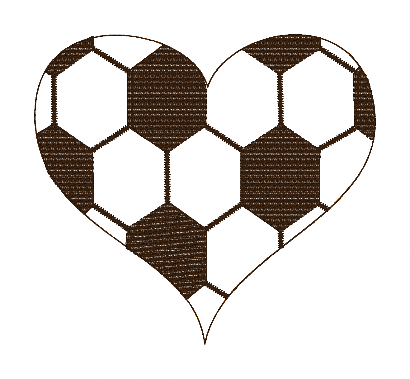 Soccer Ball Heart - Embroidery File