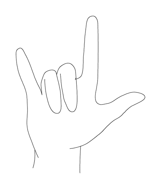 I Love You Sign Language - Embroidery File