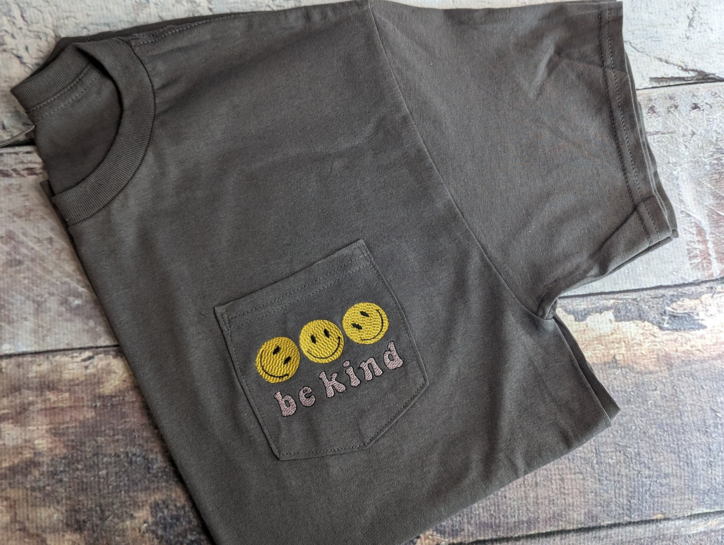 Be Kind With Smile Faces Pocket Tee - Adult