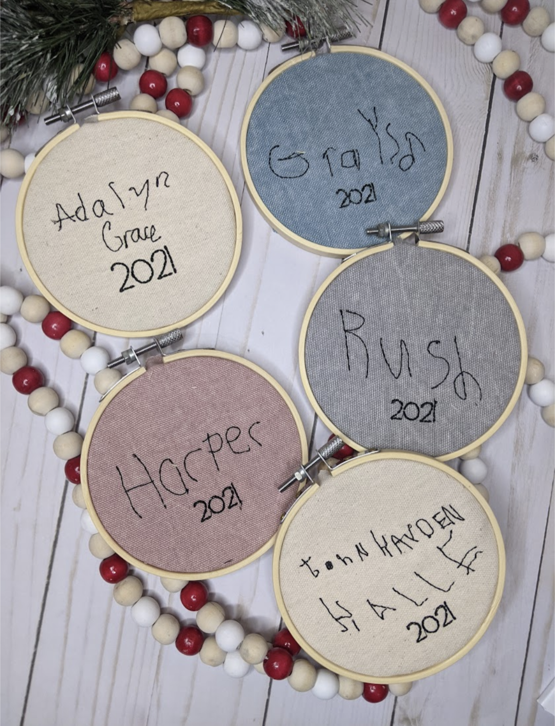 Handwritten Name Ornament