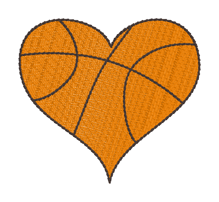 Basketball Heart - Embroidery File