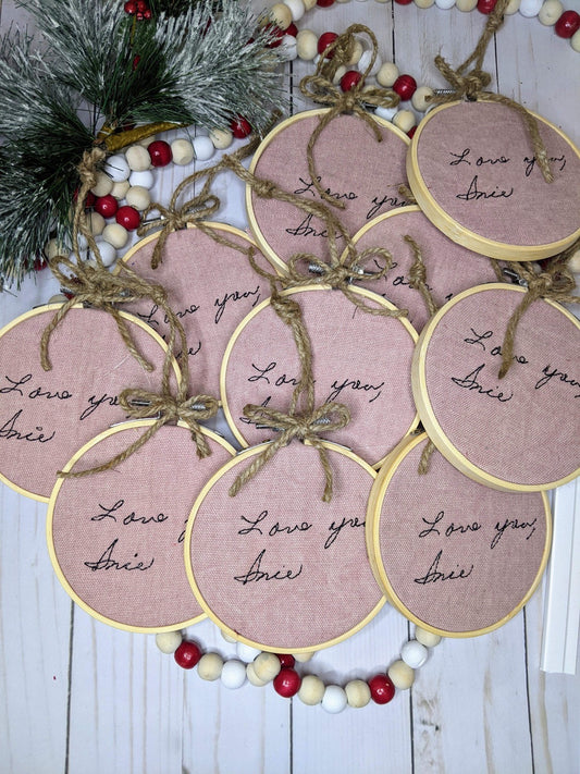 Custom Handwritten Note Ornament (Max 9 Words)